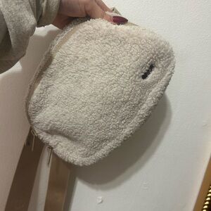 Cream Sherpa Crossbody Bag